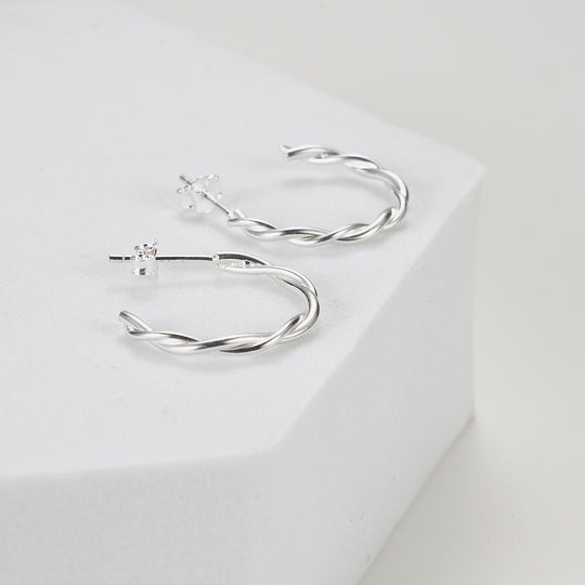 Sterling Silver Twisted Knot Hoop Earrings Video