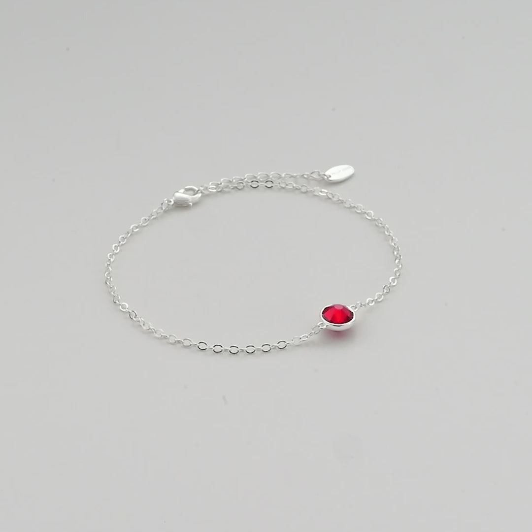 Dark Red Crystal Anklet Created with Zircondia® Crystals Video