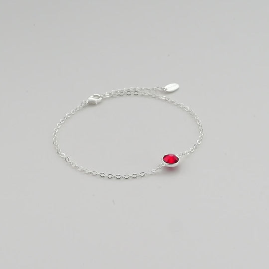 Dark Red Crystal Anklet Created with Zircondia® Crystals Video