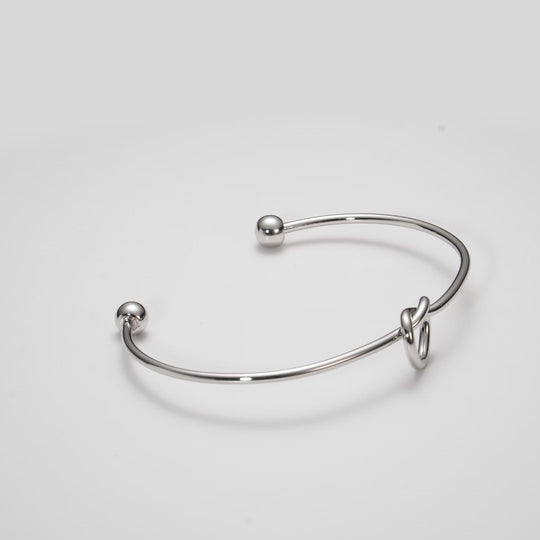 Silver Plated Love Knot Cuff Bangle Video