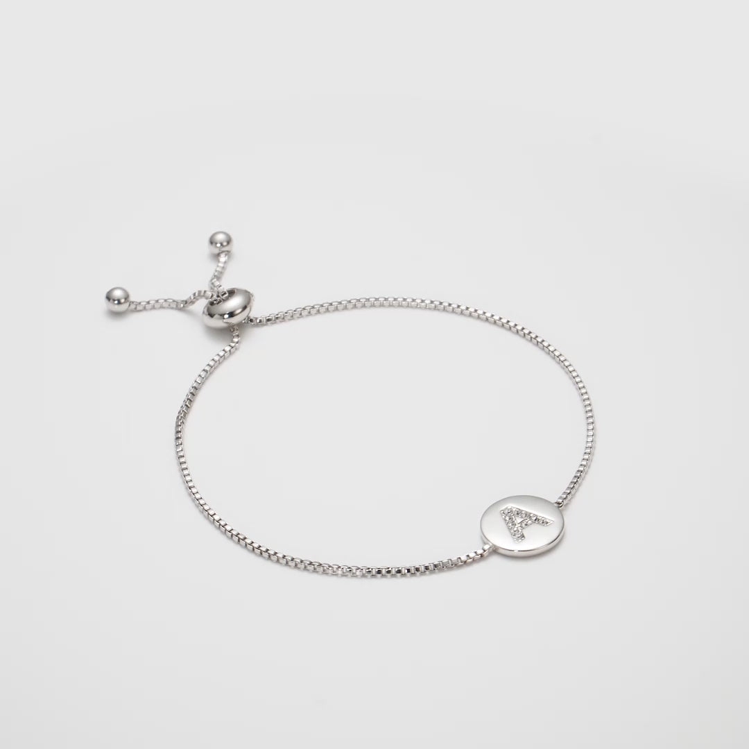 Initial Friendship Bracelet Letter A Created with Zircondia® Crystals Video