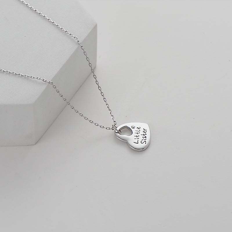 Little Sister Heart Necklace Created with Zircondia® Crystals Video