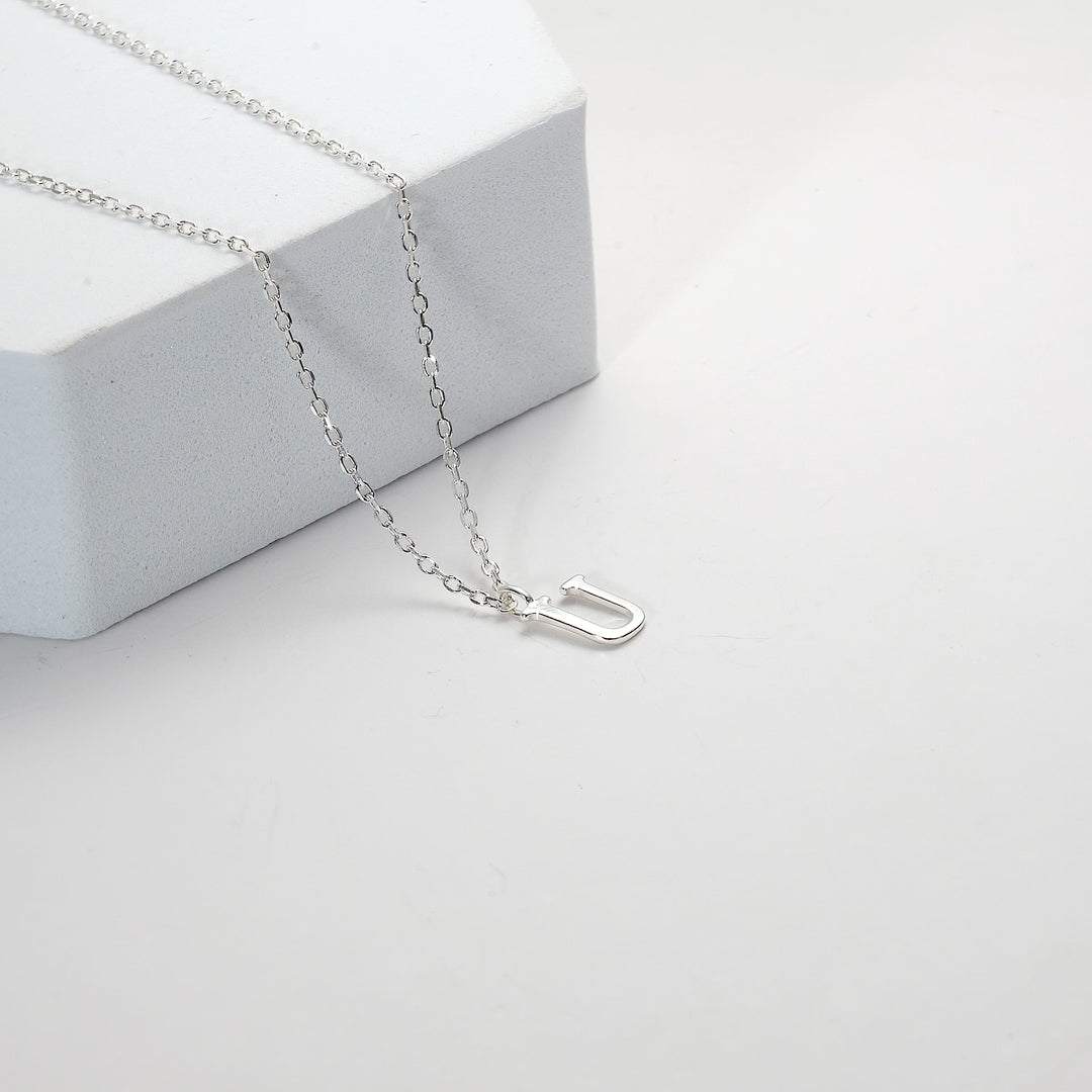 Sterling Silver Initial U Necklace Video
