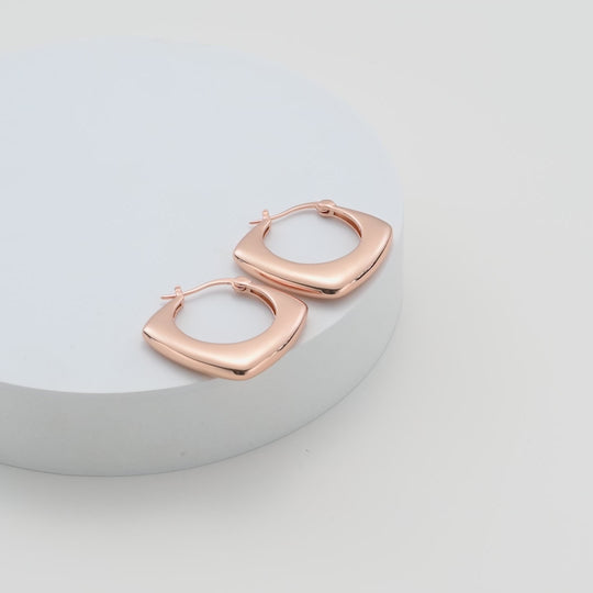 Rose Gold Plated Chunky Hoop Earrings Video