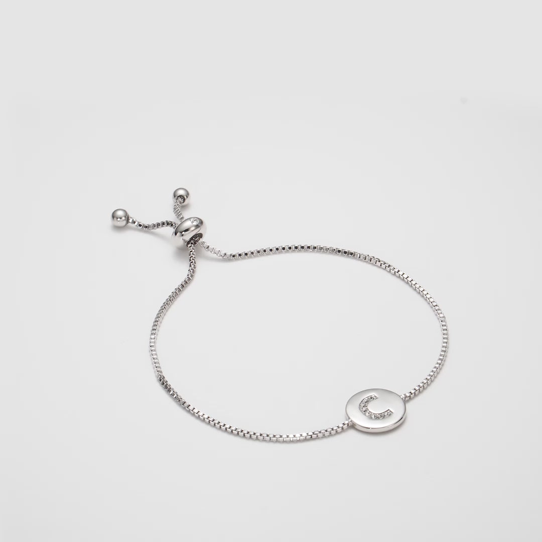 Initial Friendship Bracelet Letter C Created with Zircondia® Crystals Video