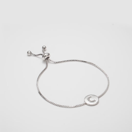 Initial Friendship Bracelet Letter C Created with Zircondia® Crystals Video