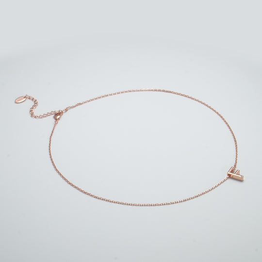 Rose Gold Plated Initial Necklace Letter F Created with Zircondia® Crystals Video