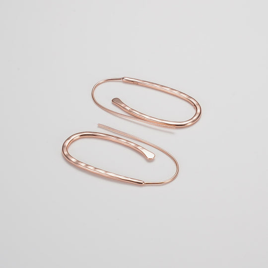 Rose Gold Plated Sterling Silver Hammered Hoop Earrings Video