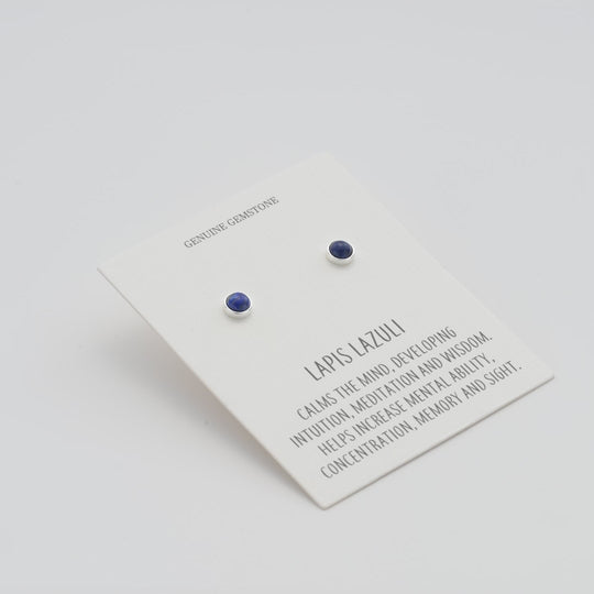 Lapis Stud Earrings with Quote Card Video