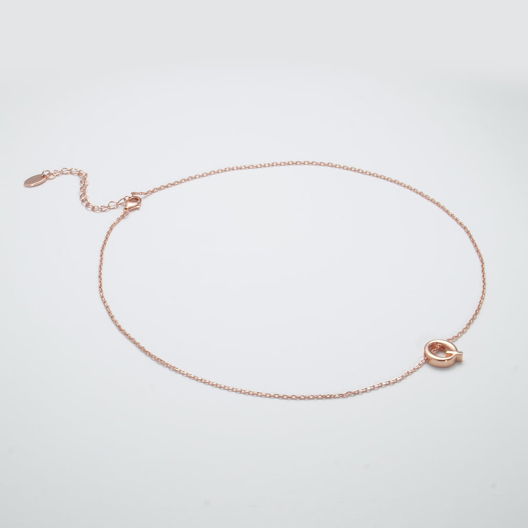 Rose Gold Plated Initial Necklace Letter Q Created with Zircondia® Crystals Video