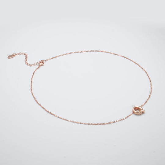 Rose Gold Plated Initial Necklace Letter Q Created with Zircondia® Crystals Video