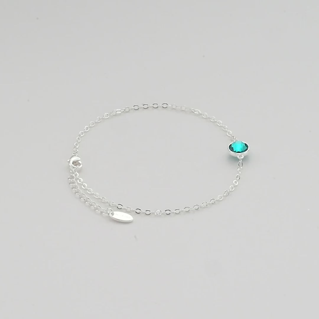 Blue Crystal Anklet Created with Zircondia® Crystals Video