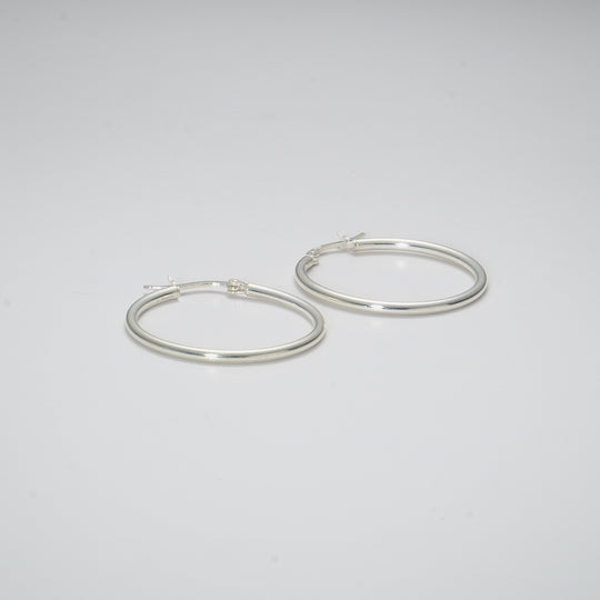 Sterling Silver 30mm Hoop Earrings Video