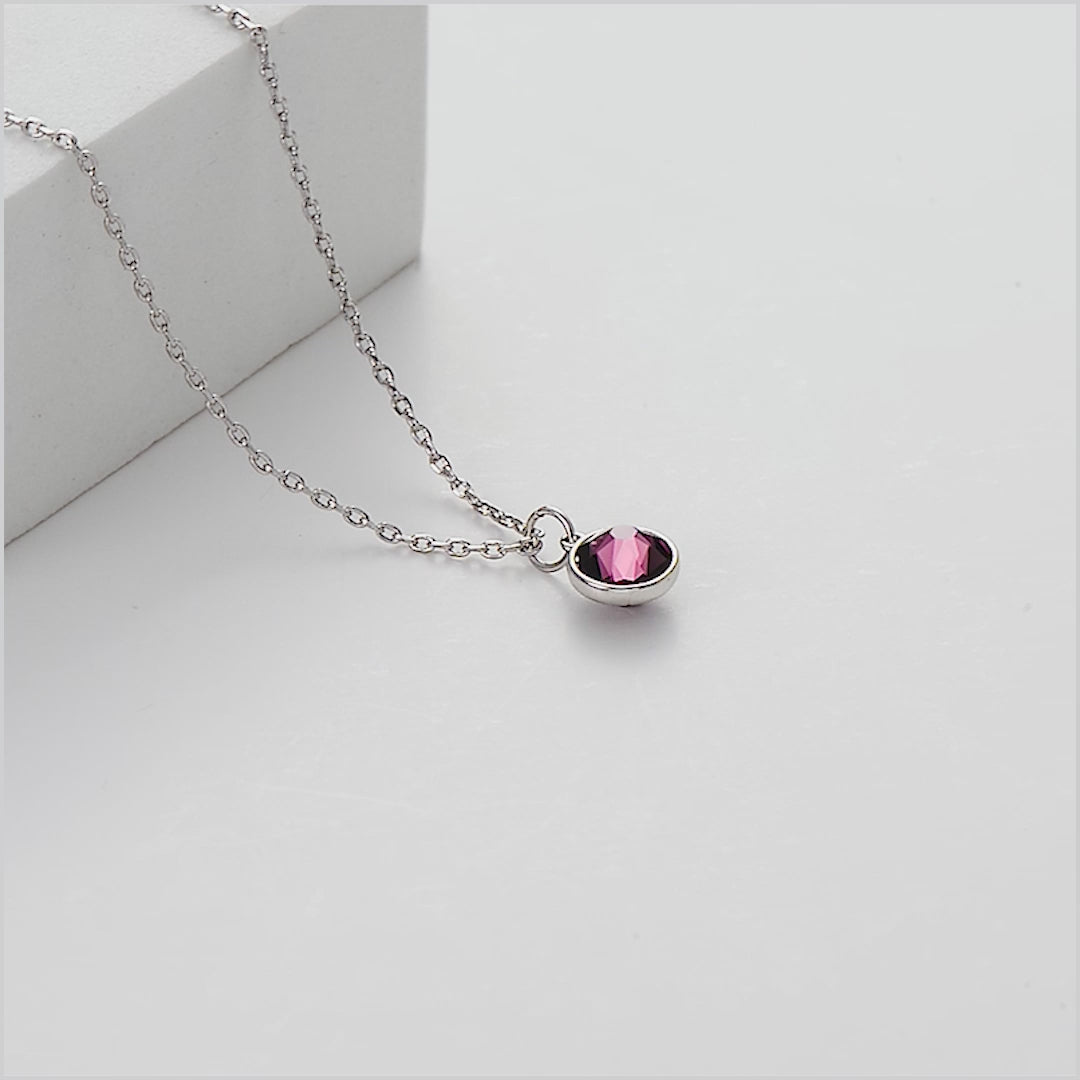 June (Alexandrite) Birthstone Necklace Created with Zircondia® Crystals Video