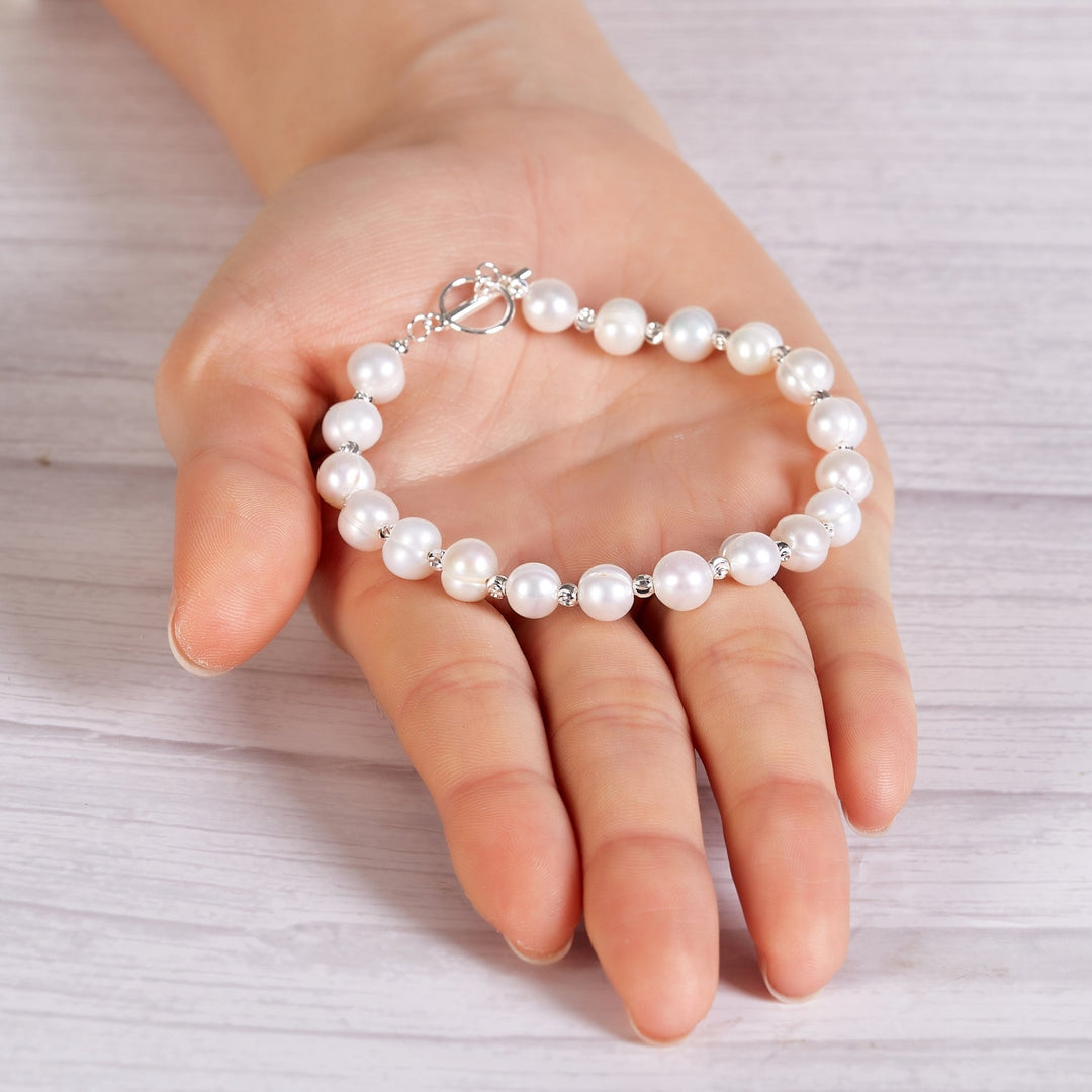 Freshwater Baroque Pearl T - Bar Bracelet - Philip Jones Jewellery