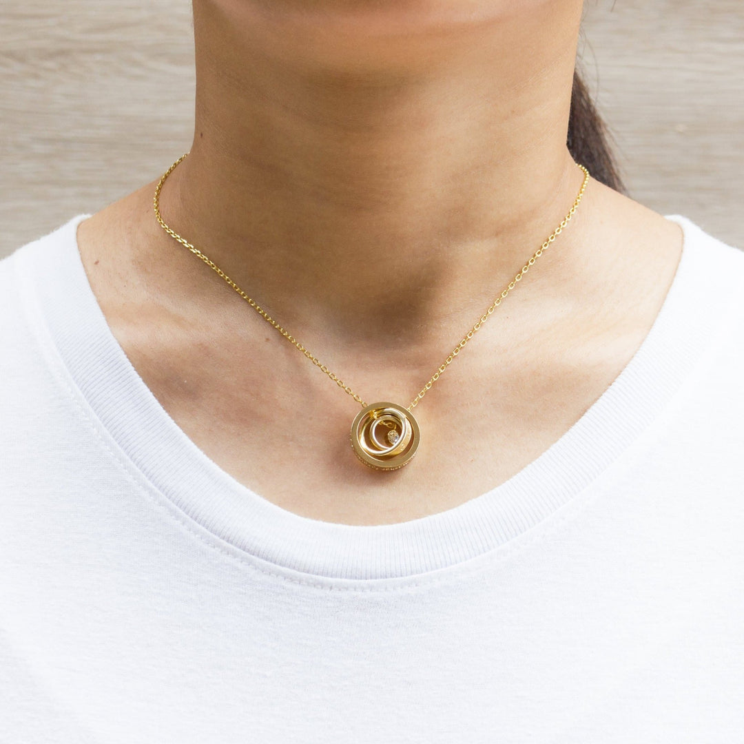 Gold Plated Always My Mother Quote Necklace Created with Zircondia® Crystals - Philip Jones Jewellery