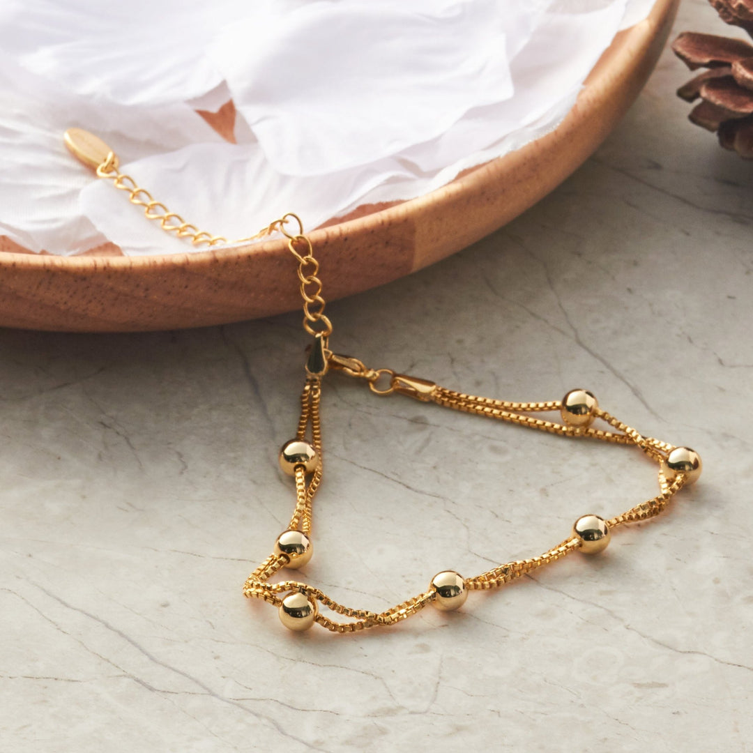 Gold Plated Ball Bracelet - Philip Jones Jewellery