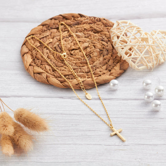 Gold Plated Cross Necklace - Philip Jones Jewellery