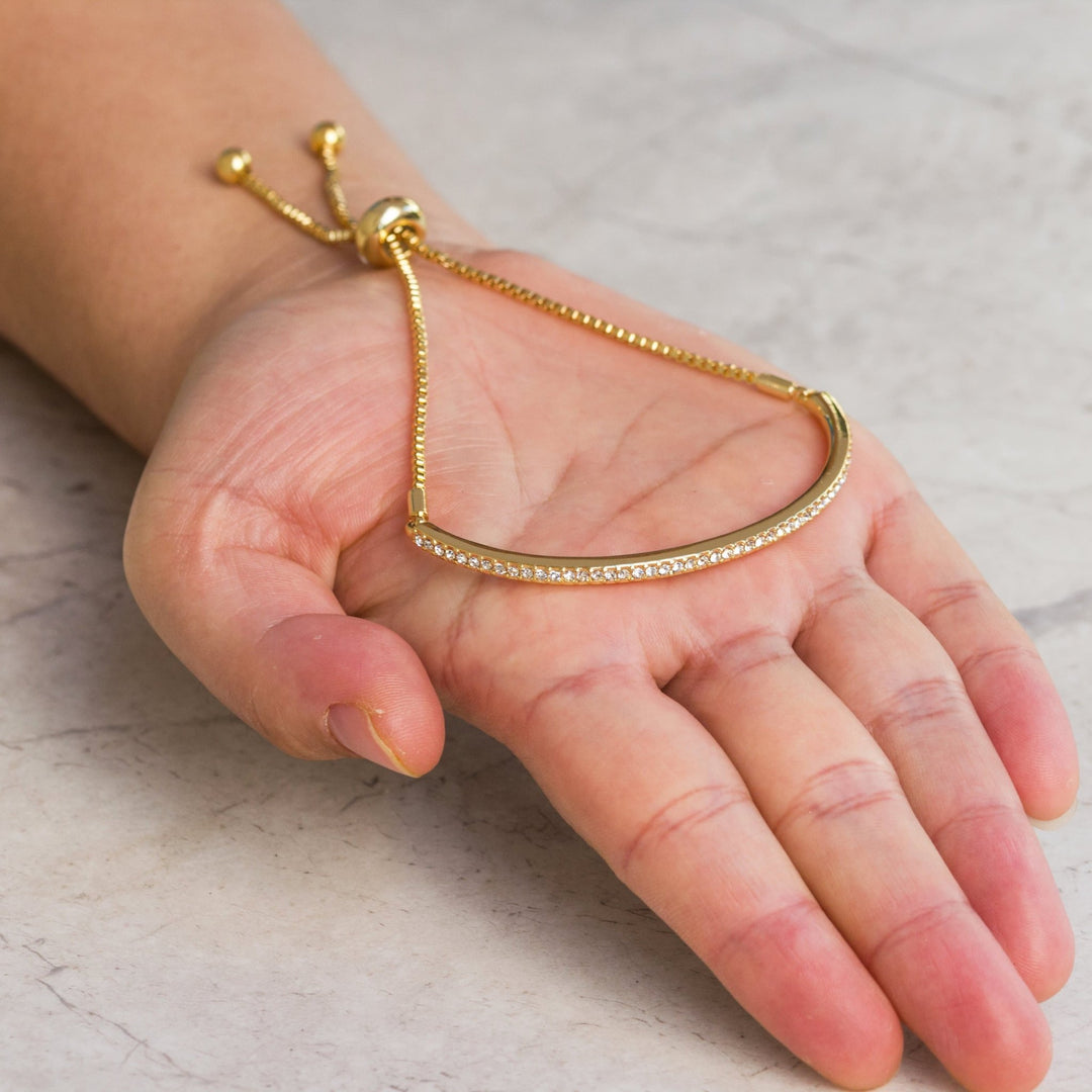 Gold Plated Friendship Bracelet Created with Zircondia® Crystals - Philip Jones Jewellery