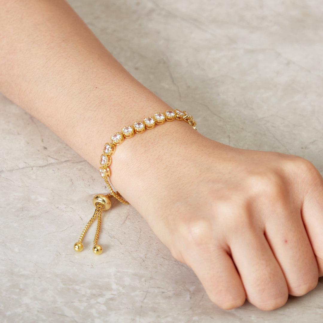 Gold Plated Friendship Bracelet with Zircondia® Crystals - Philip Jones Jewellery