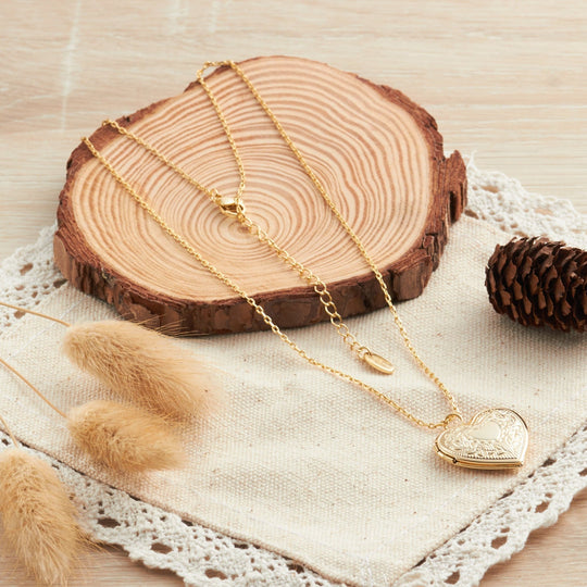 Gold Plated Heart Locket - Philip Jones Jewellery
