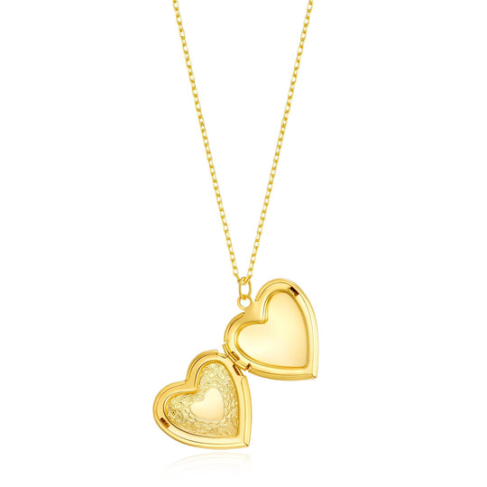 Gold Plated Heart Locket - Philip Jones Jewellery
