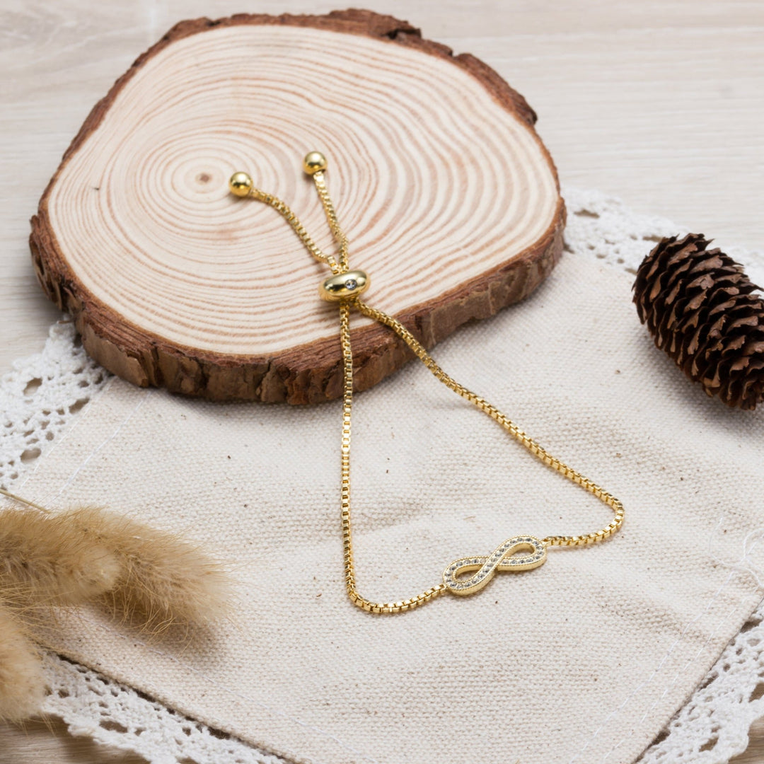 Gold Plated I Couldn't Say I Do Without You Infinity Friendship Bracelet with Zircondia® Crystals - Philip Jones Jewellery