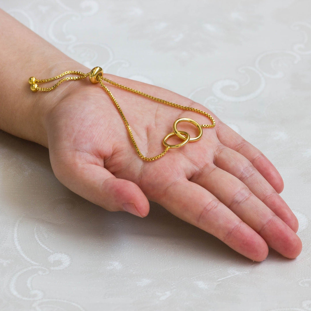 Gold Plated Link Friendship Bracelet Created with Zircondia® Crystals - Philip Jones Jewellery