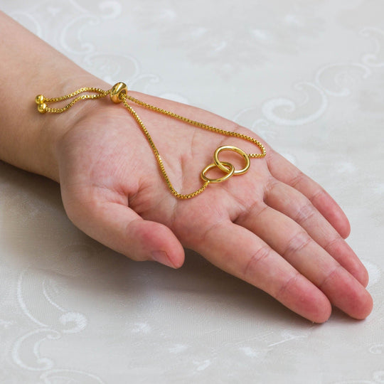 Gold Plated Link Friendship Bracelet Created with Zircondia® Crystals - Philip Jones Jewellery