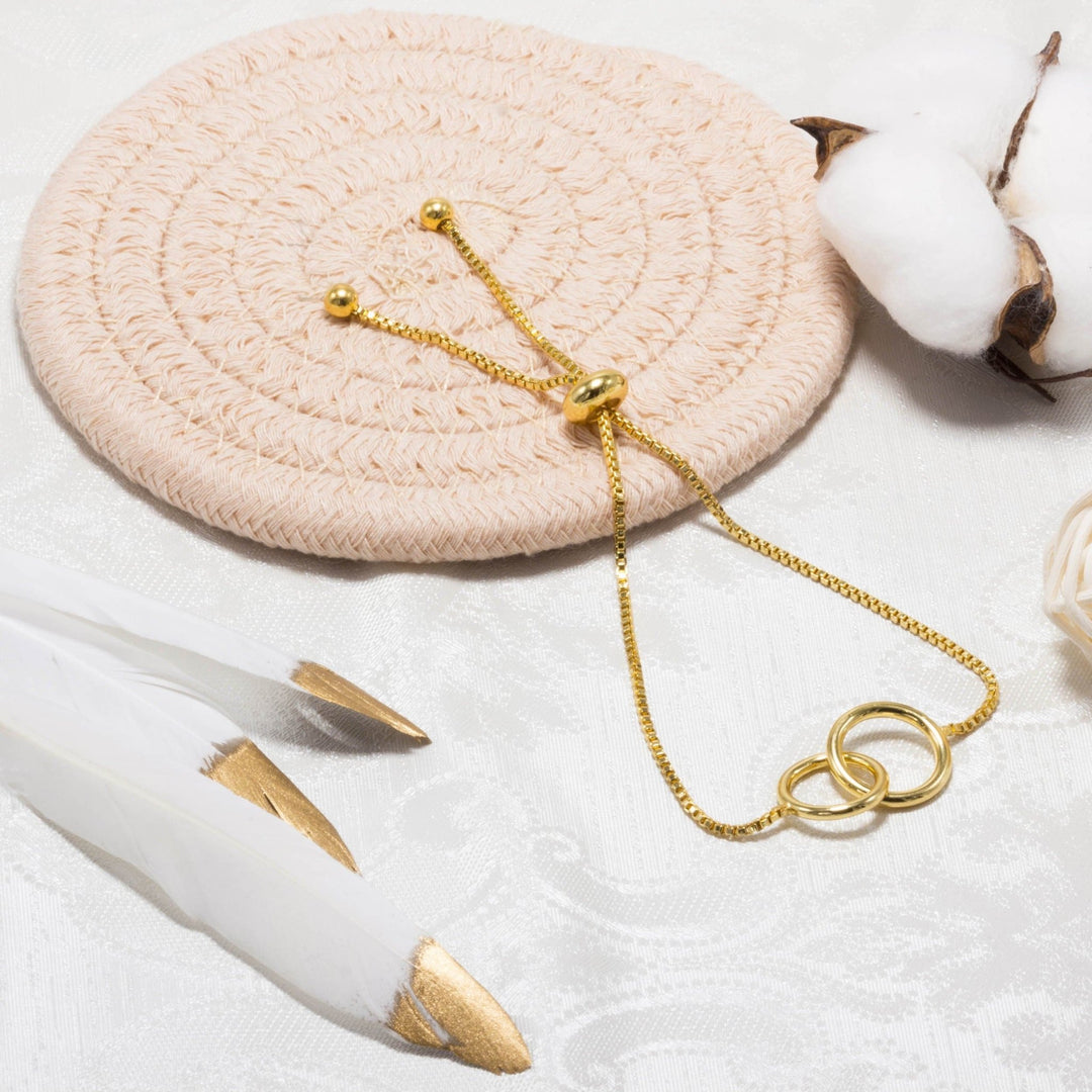 Gold Plated Link Friendship Bracelet Created with Zircondia® Crystals - Philip Jones Jewellery