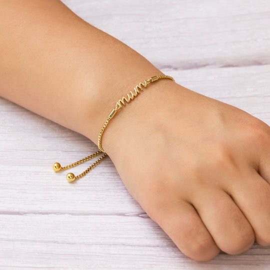 Gold Plated Mum Bracelet Created with Zircondia® Crystals - Philip Jones Jewellery