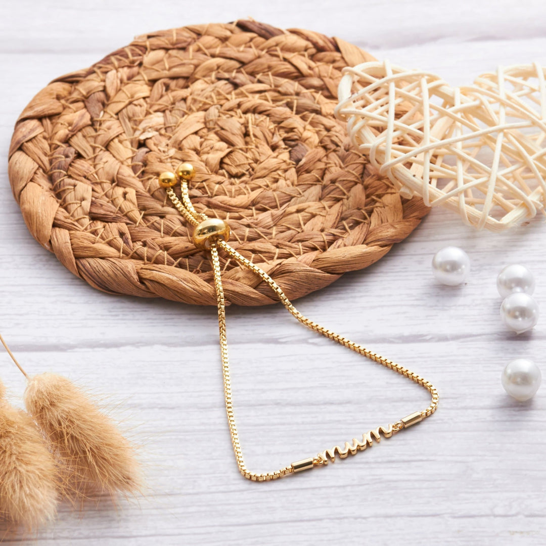 Gold Plated Mum Bracelet Created with Zircondia® Crystals - Philip Jones Jewellery