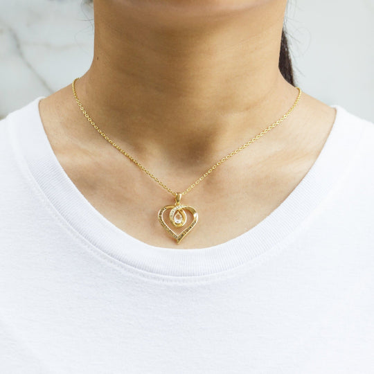 Gold Plated Mum I Love You Quote Necklace Created with Zircondia® Crystals - Philip Jones Jewellery