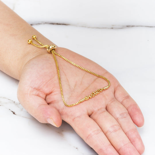 Gold Plated Sister Bracelet Created with Zircondia® Crystals - Philip Jones Jewellery