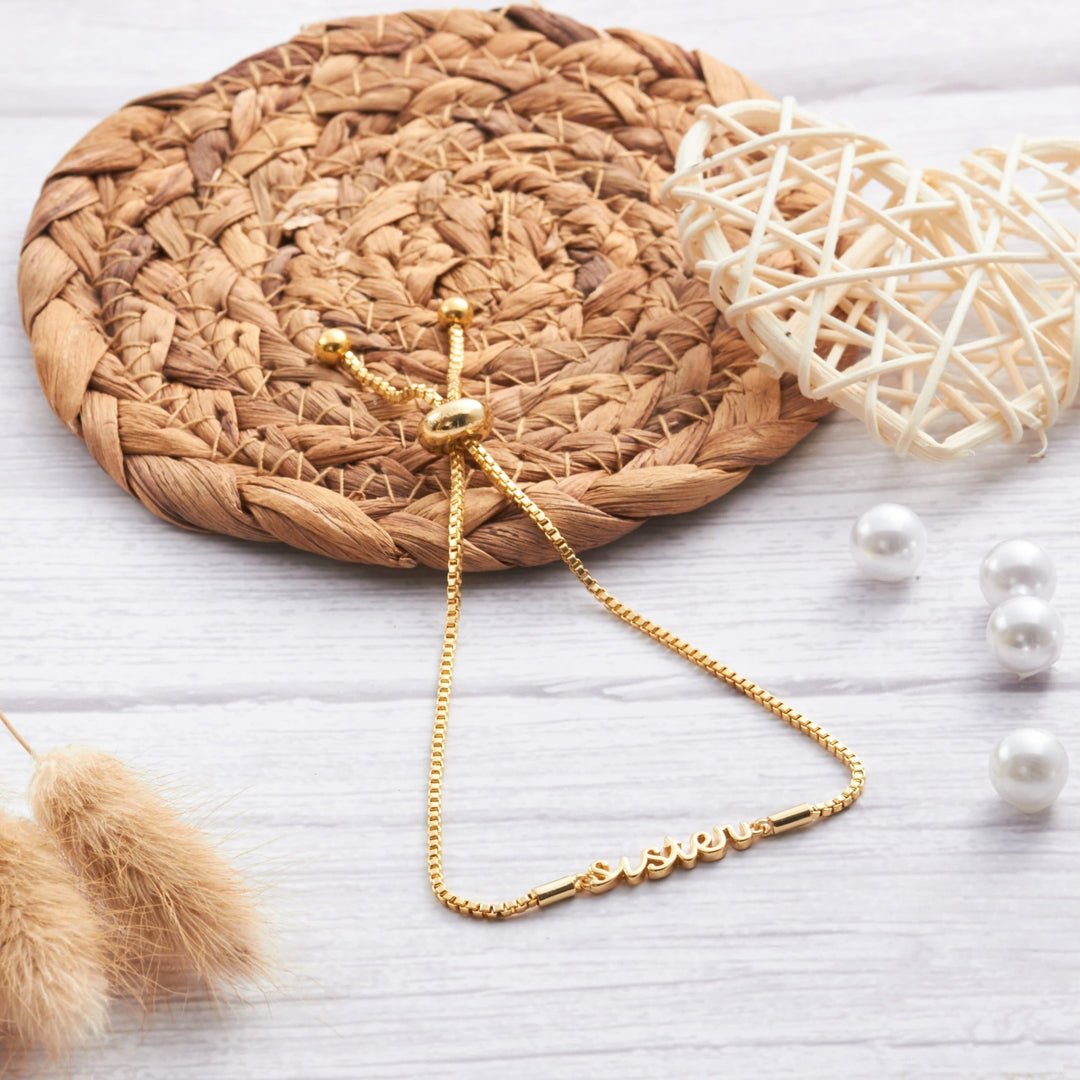 Gold Plated Sister Bracelet Created with Zircondia® Crystals - Philip Jones Jewellery