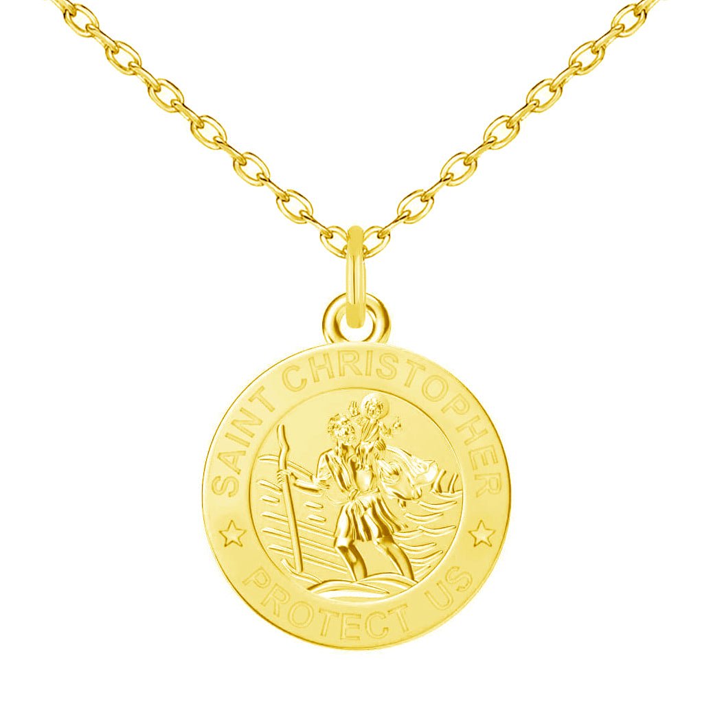 Gold Plated St Christopher Necklace - Philip Jones Jewellery