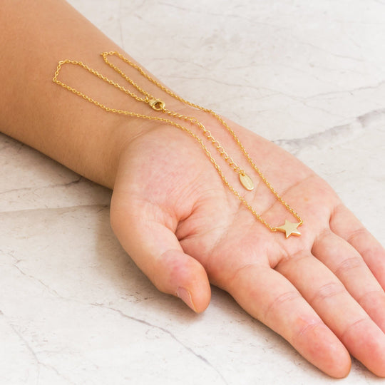 Gold Plated Star Necklace - Philip Jones Jewellery