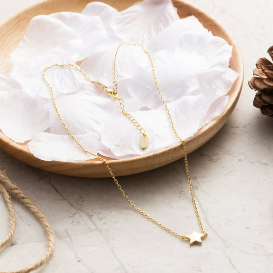 Gold Plated Star Necklace - Philip Jones Jewellery