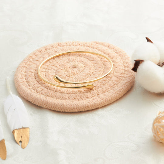 Gold Plated Teardrop Bangle - Philip Jones Jewellery