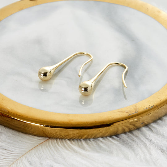 Gold Plated Teardrop Earrings - Philip Jones Jewellery