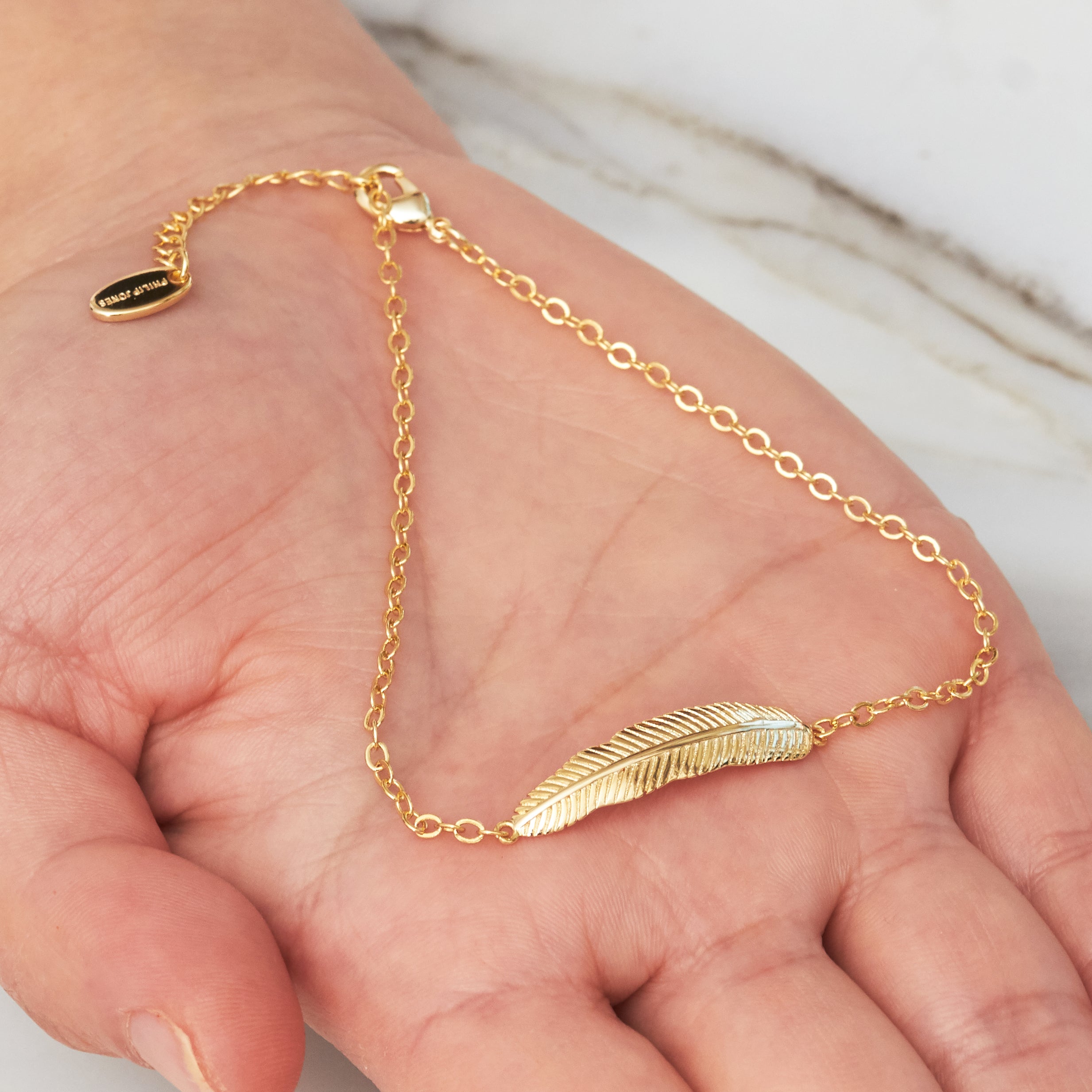 Gold Plated Feather Anklet