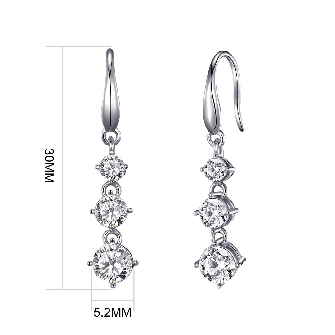 Graduated Drop Earrings Created with Zircondia® Crystals - Philip Jones Jewellery