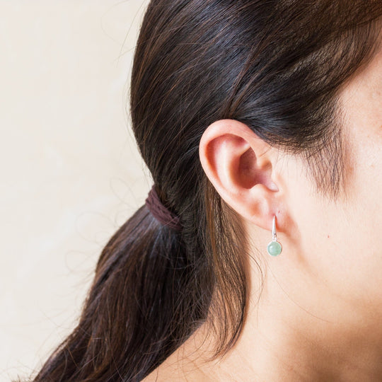 Green Aventurine Drop Earrings - Philip Jones Jewellery