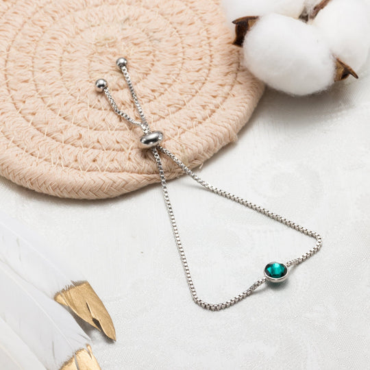 Green Crystal Bracelet Created with Zircondia® Crystals - Philip Jones Jewellery