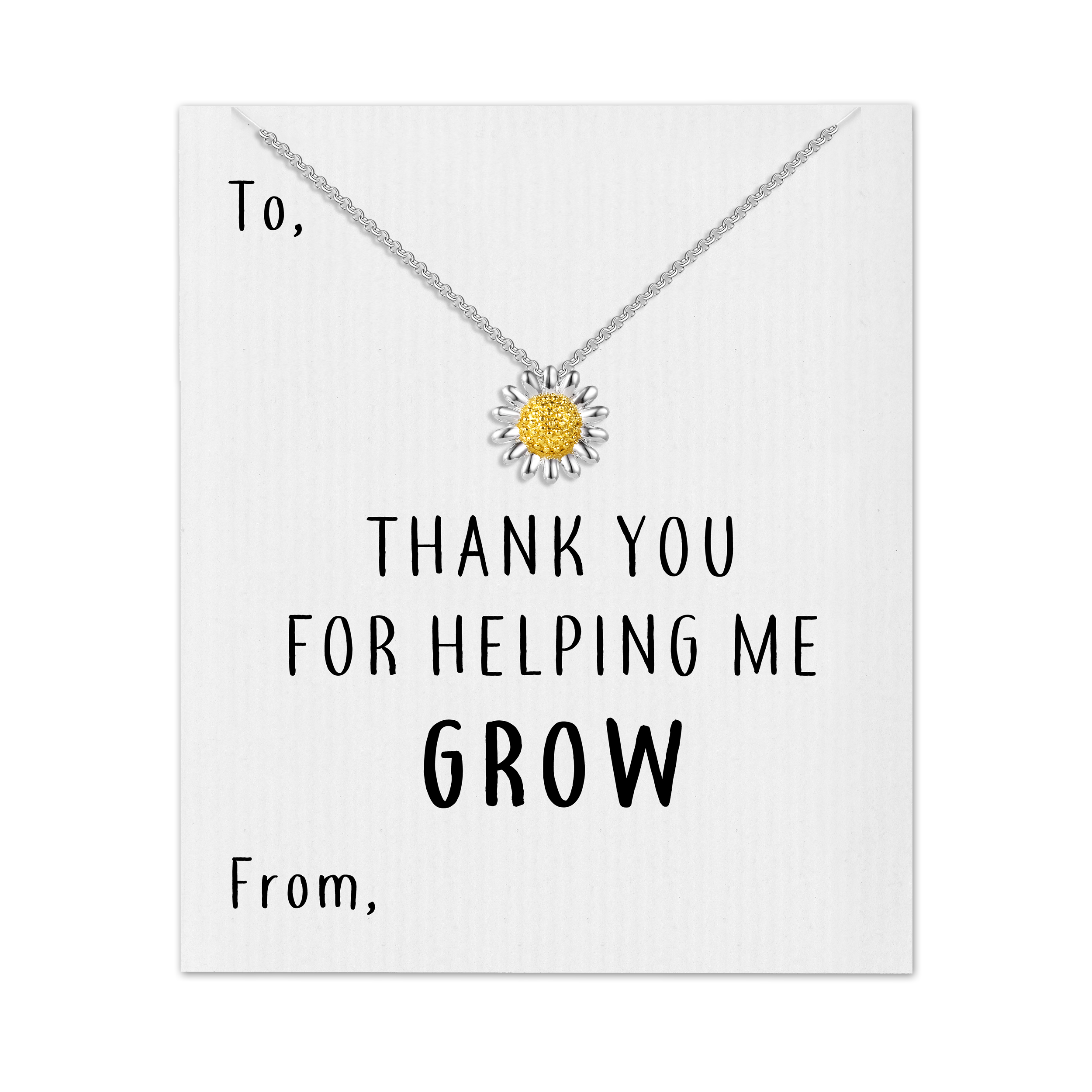 Thank You For Helping Me Grow Daisy Necklace by Philip Jones Jewellery