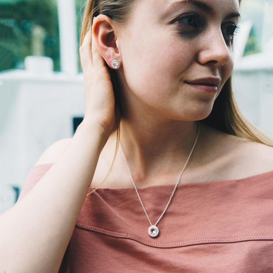 Halo Set Created with Zircondia® Crystals - Philip Jones Jewellery