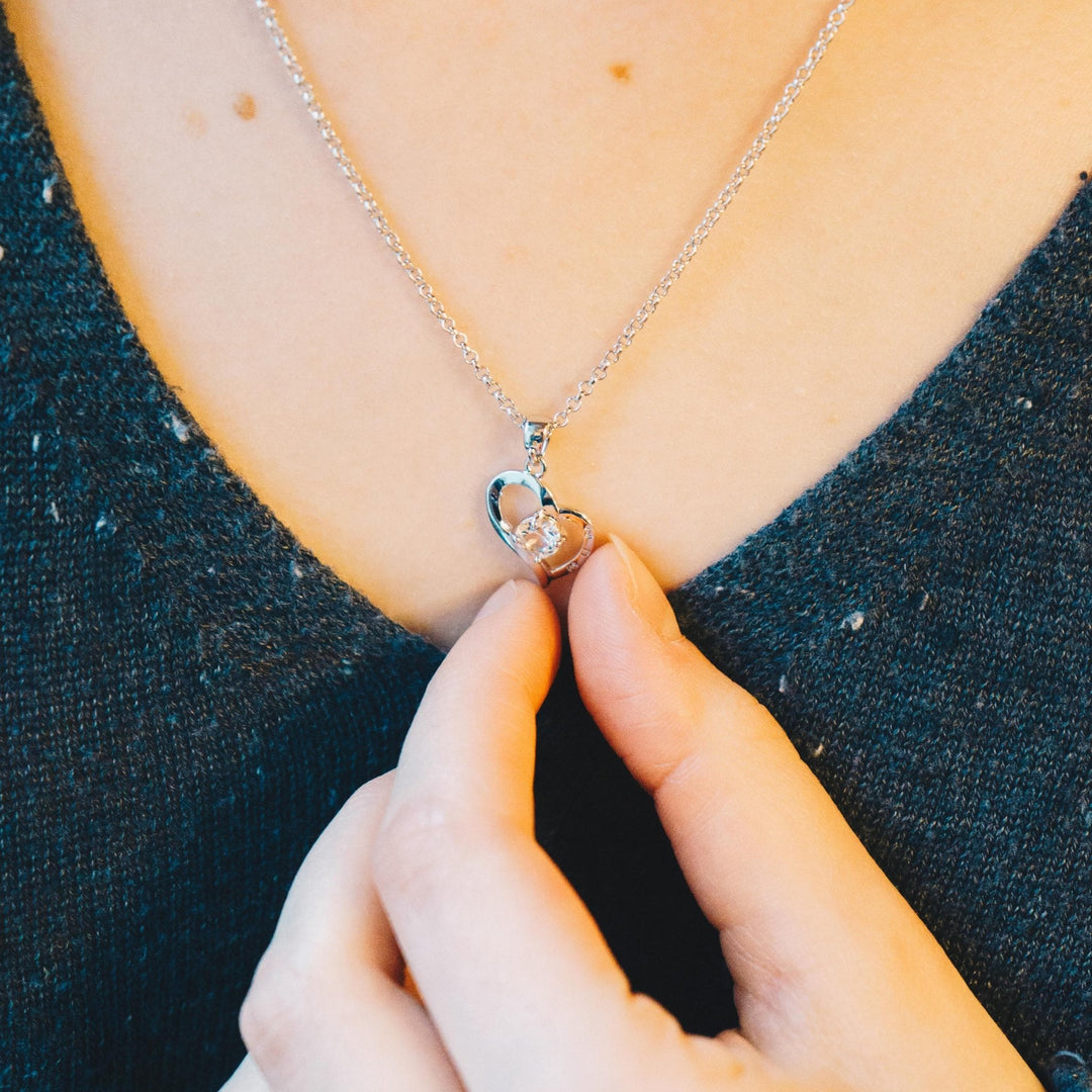 Heart "Mum" Necklace and Earrings Set Created with Zircondia® Crystals - Philip Jones Jewellery