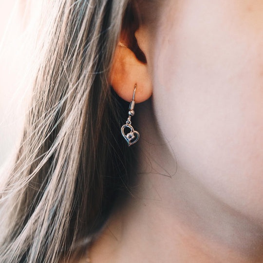 Heart "Mum" Necklace and Earrings Set Created with Zircondia® Crystals - Philip Jones Jewellery