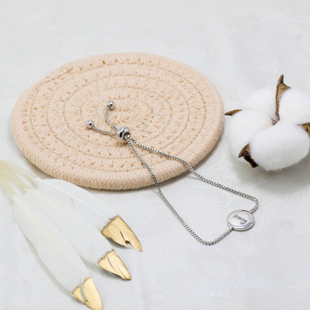 Initial Friendship Bracelet Letter J Created with Zircondia® Crystals - Philip Jones Jewellery