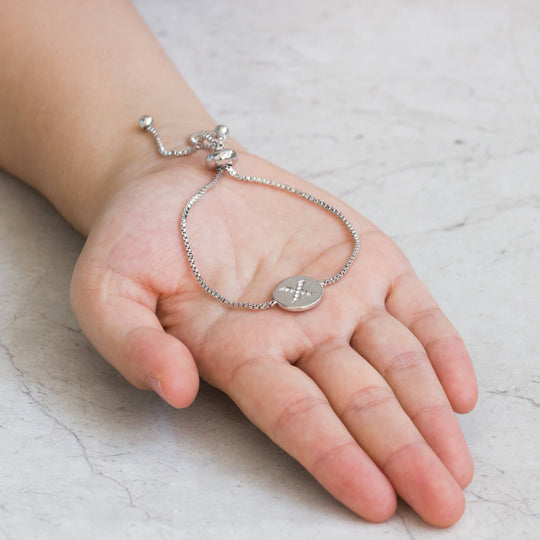 Initial Friendship Bracelet Letter X Created with Zircondia® Crystals - Philip Jones Jewellery